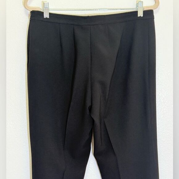 St. John Caviar - Crepe Marocain Dress Pants Trousers Crop Leg Black - size 12 - Picture 6 of 7